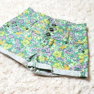 1st Kiss High waisted Floral Denim Spring Shorts